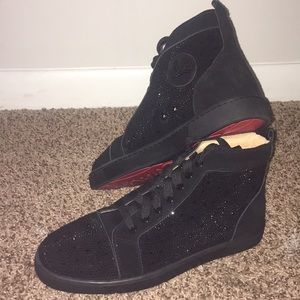 Christian Louboutin Men’s Studded Black Suede Shoe